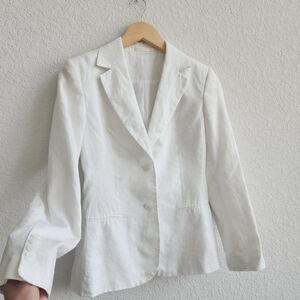 100% Linen  BLAZER - FRENCH EYE Women's White Blazer BLAZER SIZE 6